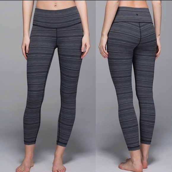 Lululemon High Times Pant Luxtreme Cyber Stripe Deep Coal Black 2 - Picture 1 of 5